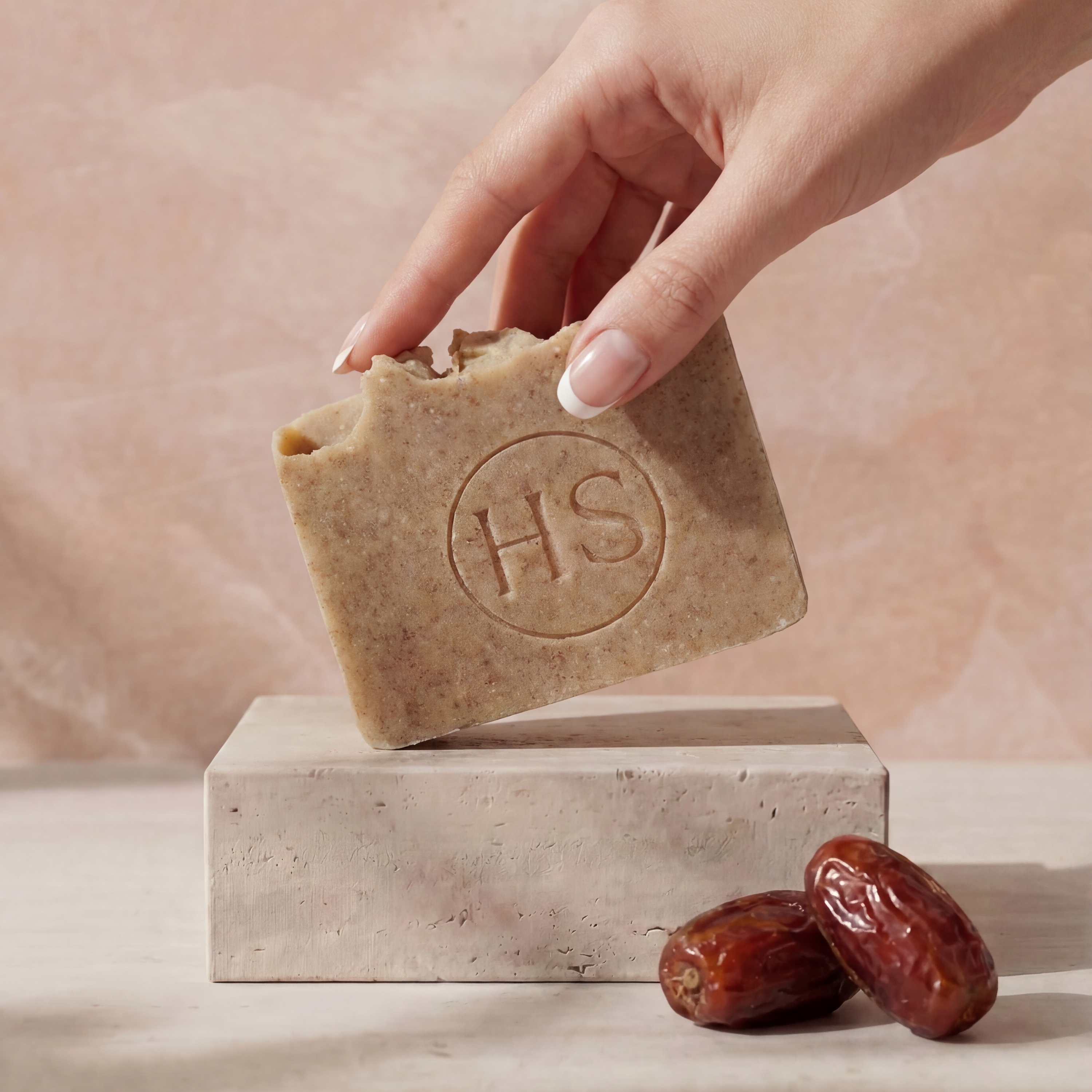 Date Nourish zeepbar van Holi Soaps met biologische dadelpuree, voor droge huid